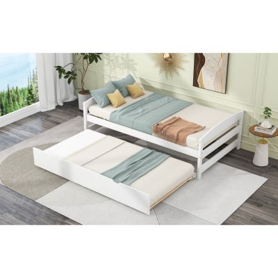 Twin Size Platform Bed With Twin Size Trundle