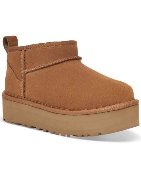 Детские ботинки UGG® Classic Ultra Mini Platform Booties, цвет: Каштановый
