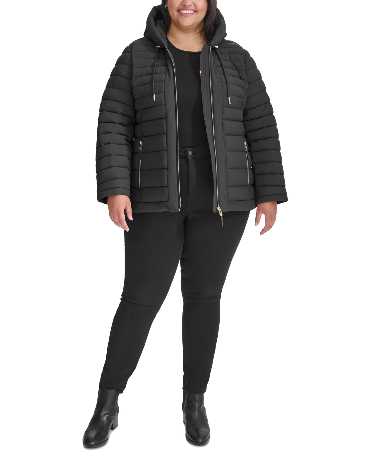 Tommy Hilfiger Plus Size Hooded Packable Puffer Coat, Created for Macy's