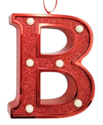 Light Up Initial Glitter Ornament