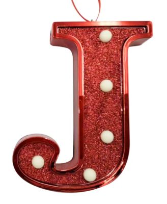 Light Up Initial Glitter Ornament