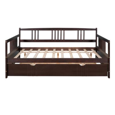 Streamdale Full Size Daybed Wood Bed With Twin Size Trundle
