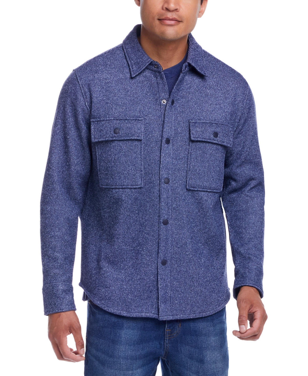 Weatherproof Vintage Men's Mixy Regular-fit Fleece-lined Shirt Jacket In Pageant Blue