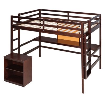 Twin Loft Bed with Desk & Storage
