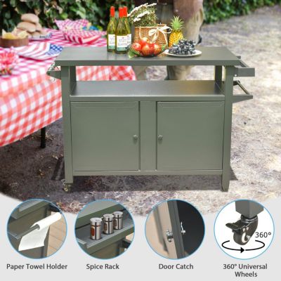 Premium Anti-Rust Outdoor Grill Cart with 83 Gallons of Storage