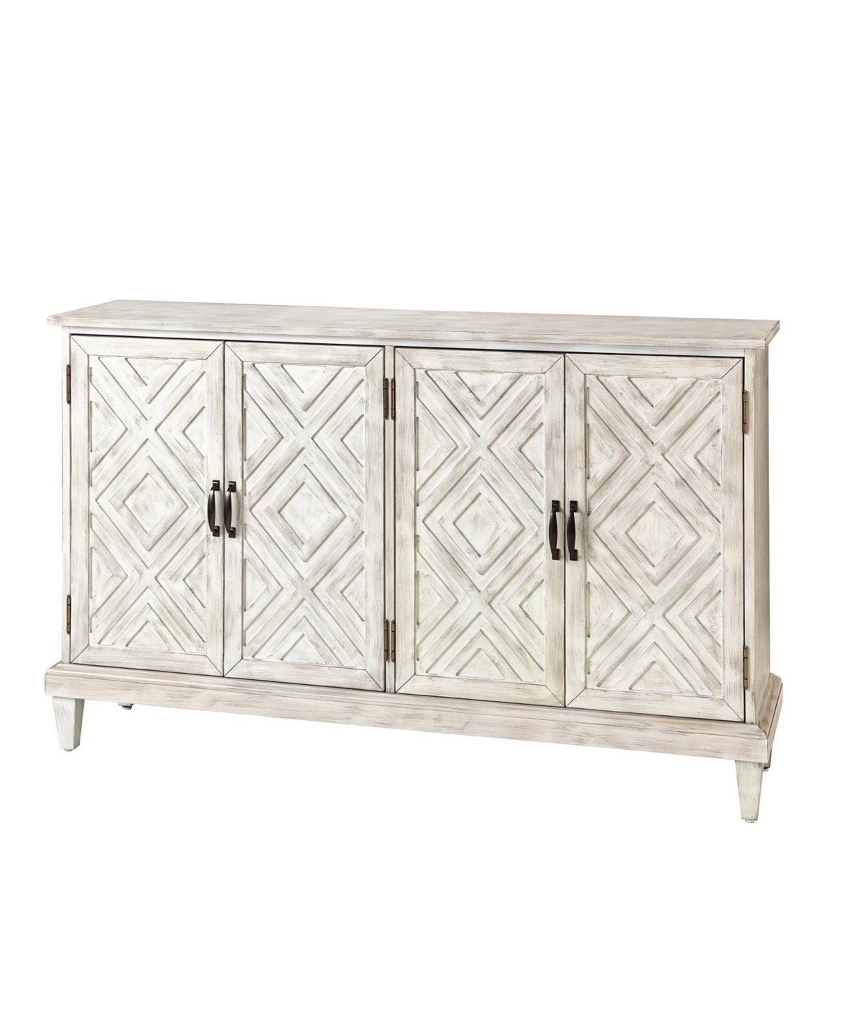 Hulala Home Traditional Angel 60" Wide Sideboard with Adjustable Shelves - White