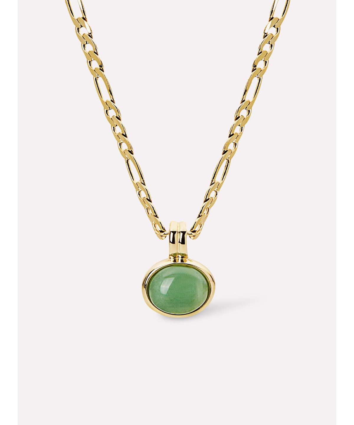 - Gemstone Necklace - Meesh - Gold, gold, aventurine, green
