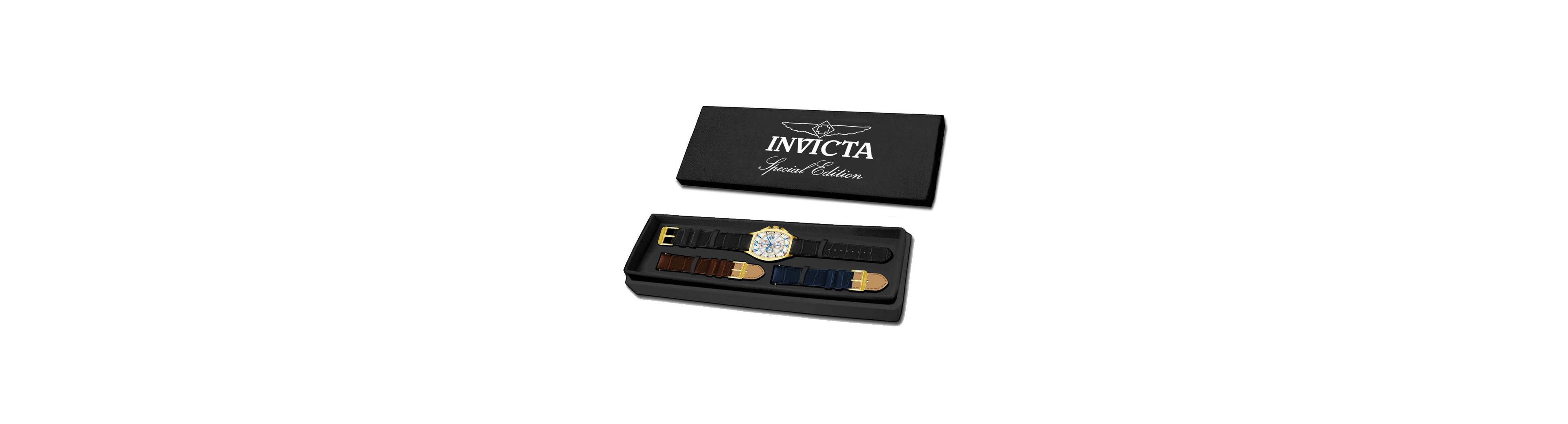 Invicta Men's Specialty Quartz Chronograph White Dial Leather Watch