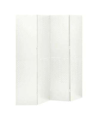 4-Panel Room Dividers 2 pcs White 63"x70.9" Steel