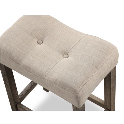 Button Tufted Counter Height Saddle Stool, Set of 2