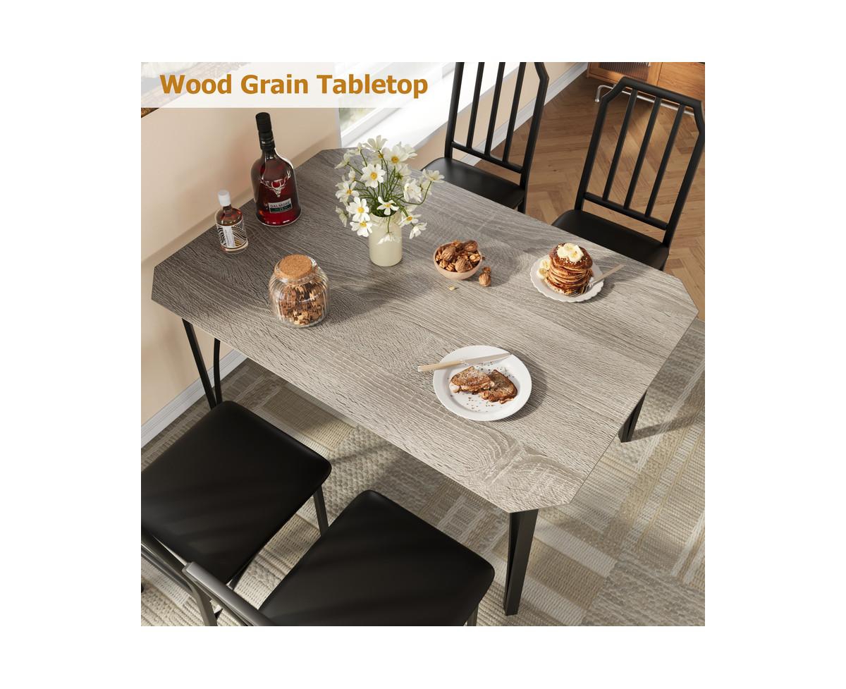 gaomon Kitchen Table and Chairs for 2 with with Chamfer Design, Dining Table Set with Cushion Seats for Small Space