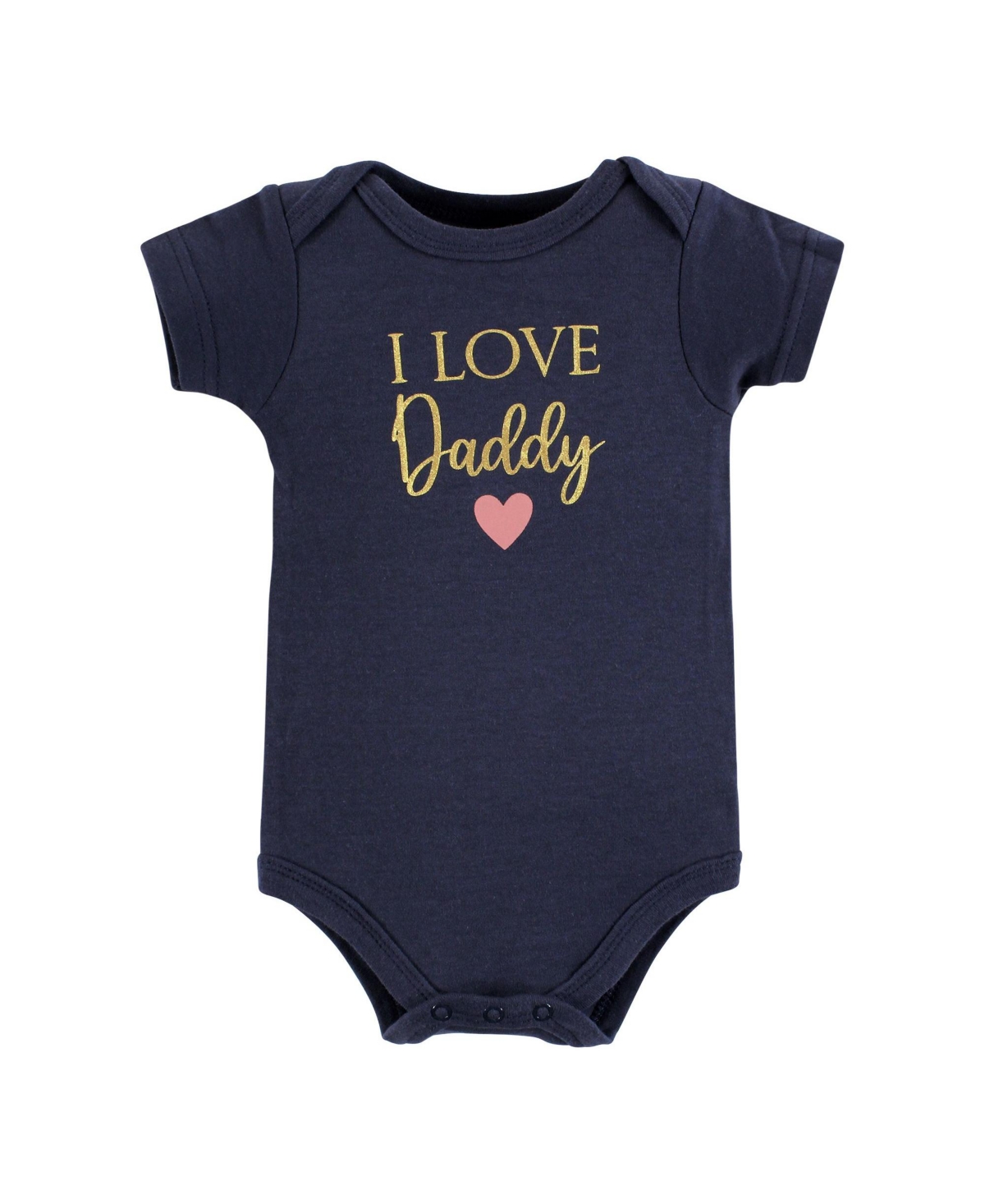 Hudson Baby Baby Girls Cotton Bodysuits Daddy Pink Navy 3Pk - Girl daddy pink navy 3pk