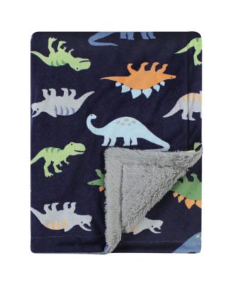 Hudson Baby Boys Velvety Plush Blanket with Fuzzy Trim and Soft Underside - Dinosaurs 19$