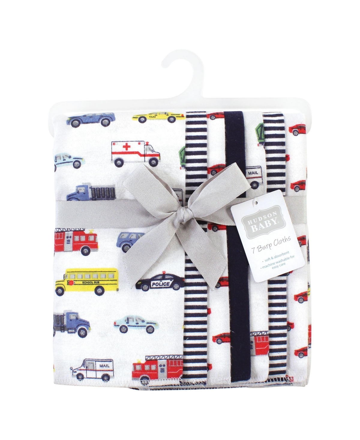 Hudson Baby Infant Boy Cotton Flannel Burp Cloths, Going Places 7 Pack, One Size - Going places 7 pack