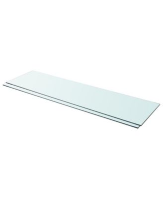 Shelves 2 pcs Panel Glass Clear 39.4"x11.8"