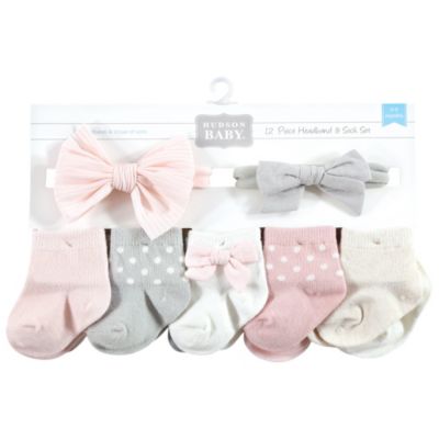 Baby Girls Hudson 12Pc Headband and Socks Giftset