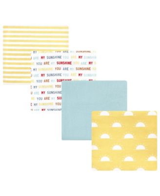 Hudson Baby Girls 4Pk Flannel Receiving Blanket (Cotton Poly - My sunshine