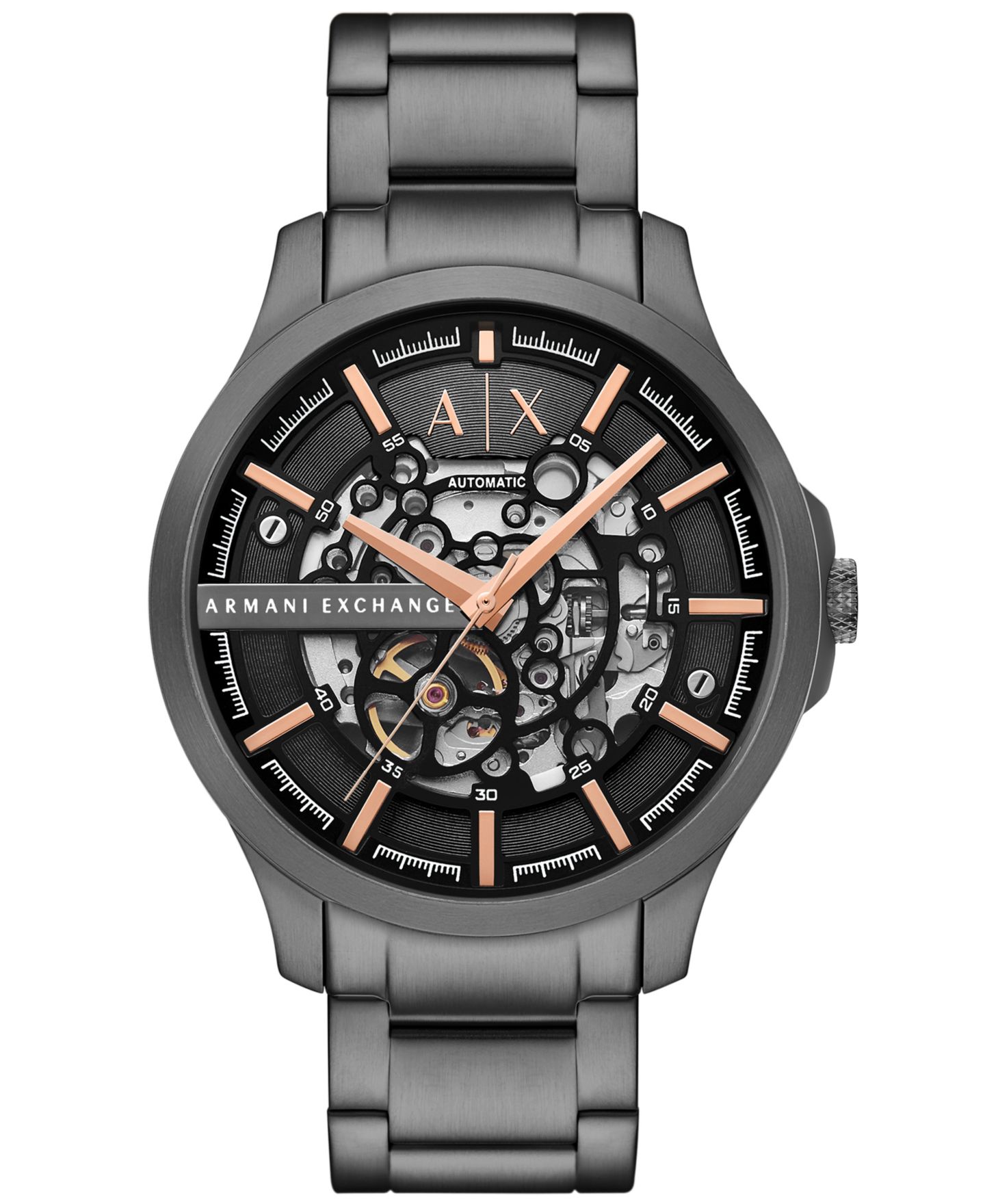Мужские часы A|X Armani Exchange Automatic Three-Hand Gunmetal Stainless Steel Watch 46MM — фото 1