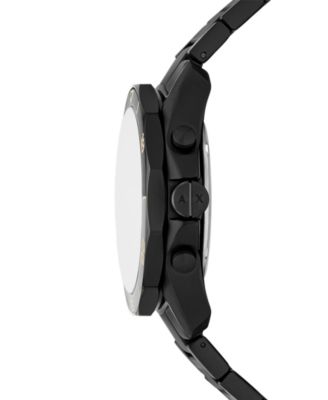 Men's Quartz Chronograph Black Stainless Steel Watch 44MM