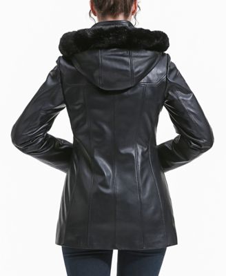 Women's Flora Leather Toggle Coat