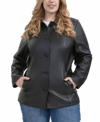 Plus Size Evie Leather Car Coat