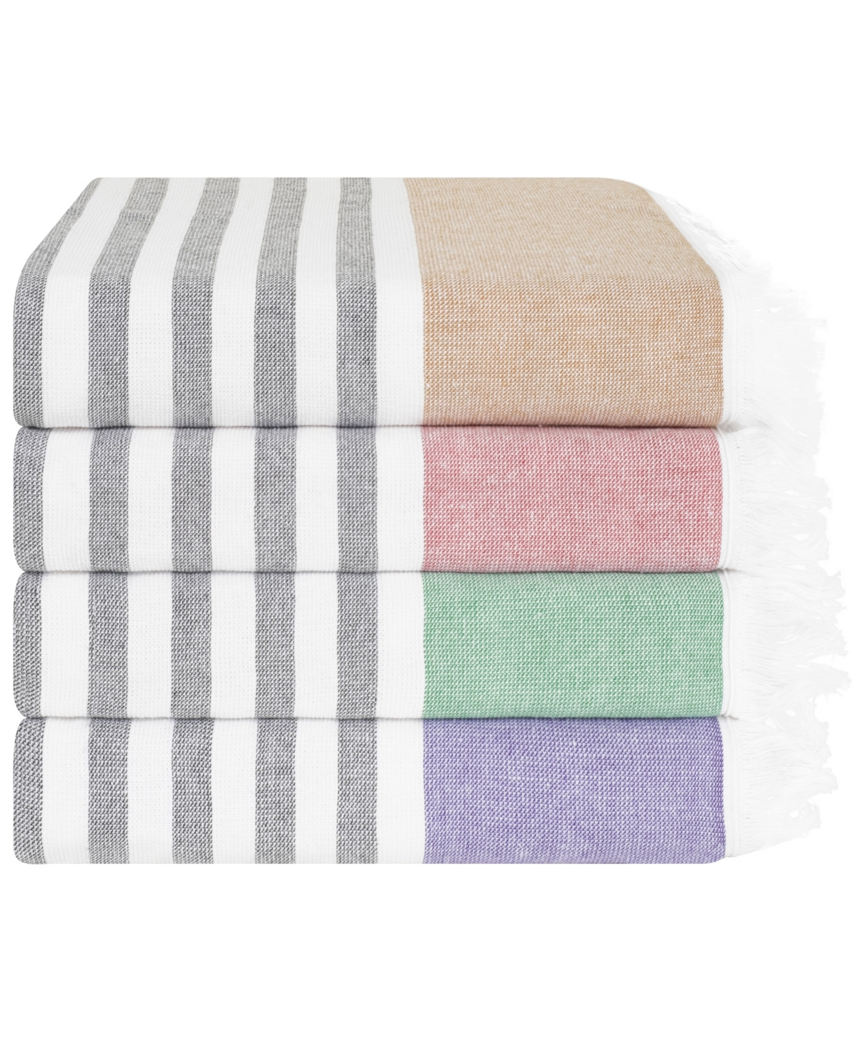 American Soft Linen Peshtemal 100% Turkish Cotton 4-pack Beach Towels, 35" X 60" In Mix Color