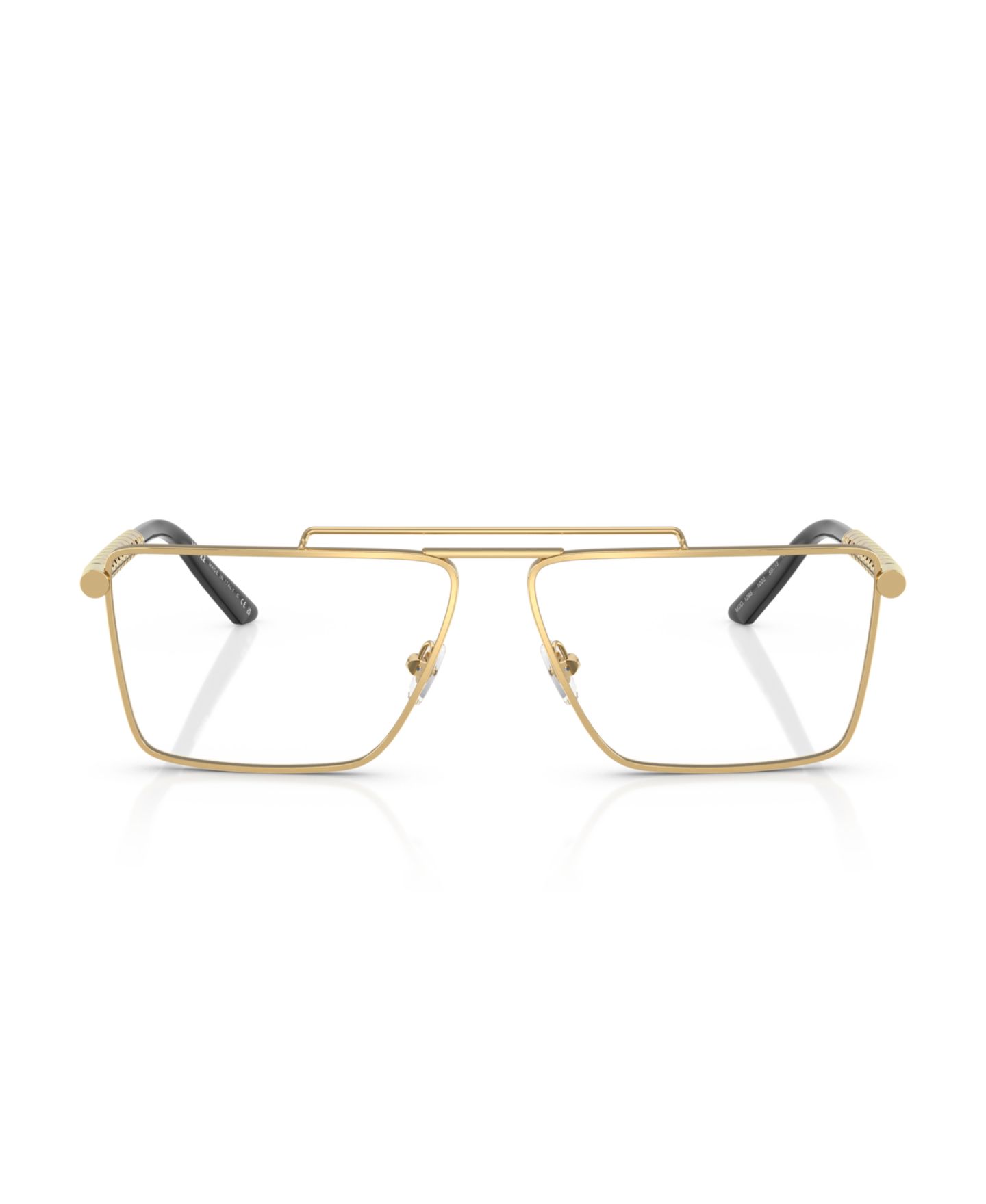 Мужские очки Versace Man Rectangle Metal VE1295 Eyeglasses, цвет: Золотой — фото 5