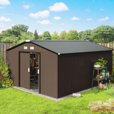 11' x 13' Storage Shed Garden Tool House w/ Vents Doors