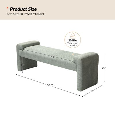 Arlesia 58.5'' W Modern Upholstered Accent Bench