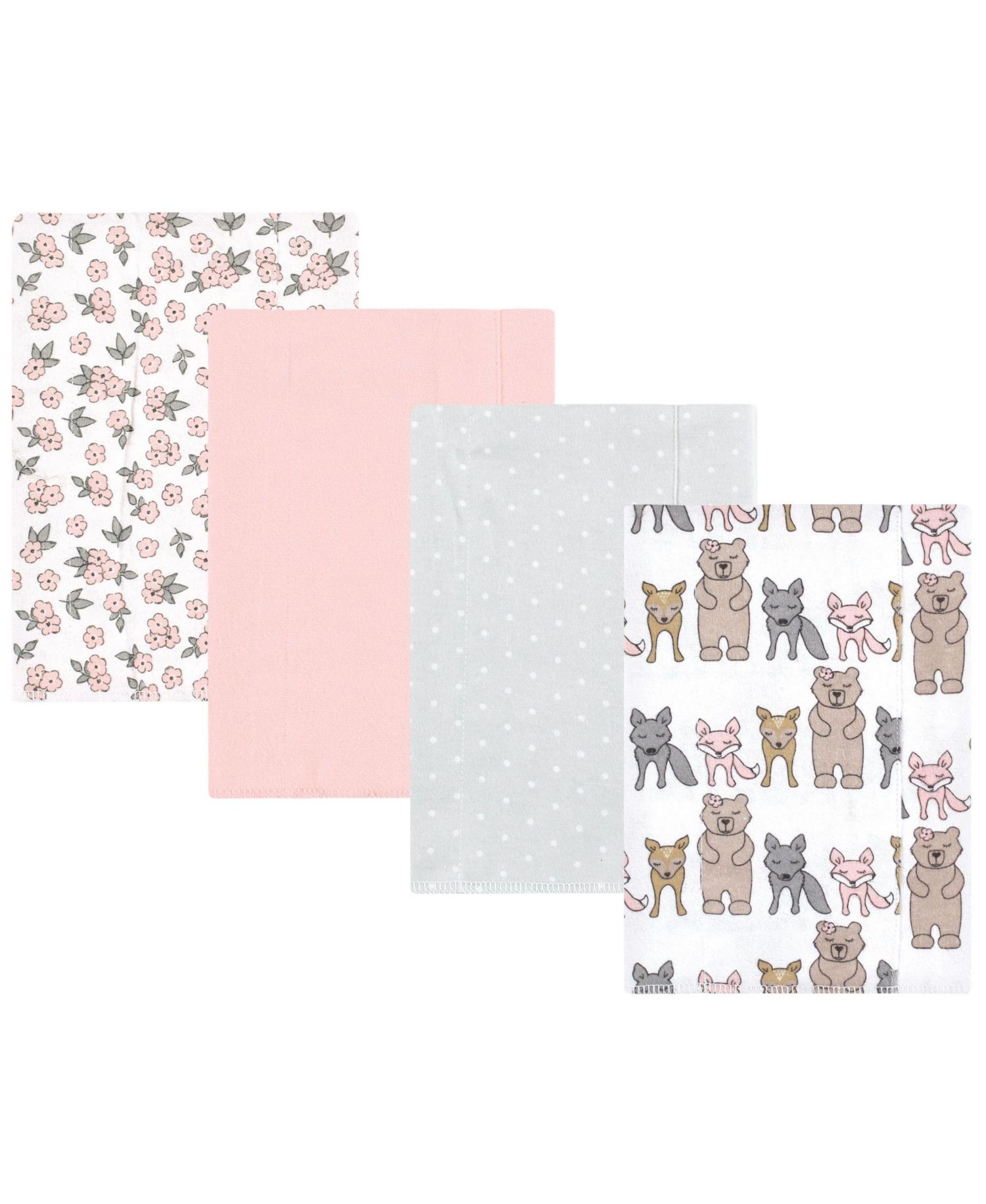 Girls 4Pk Flannel Burp Cloth (Cotton Poly)