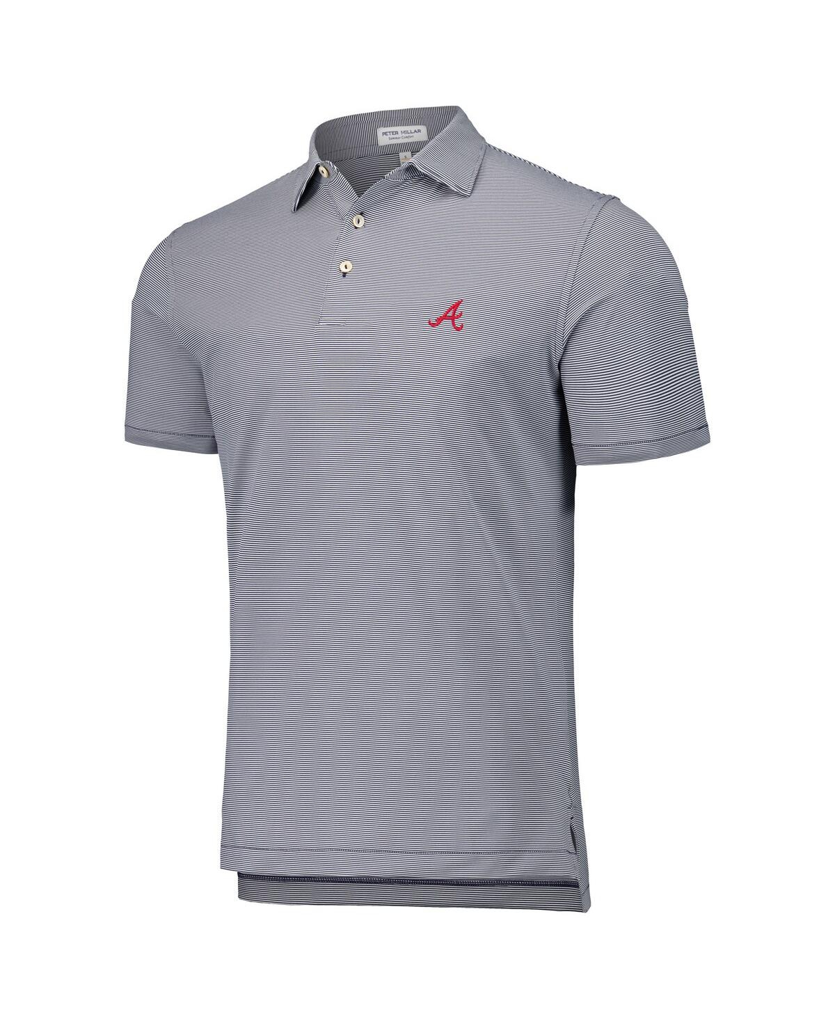 PETER MILLAR MEN'S NAVY ATLANTA BRAVES JUBILEE STRIPE STRETCH JERSEY POLO 
