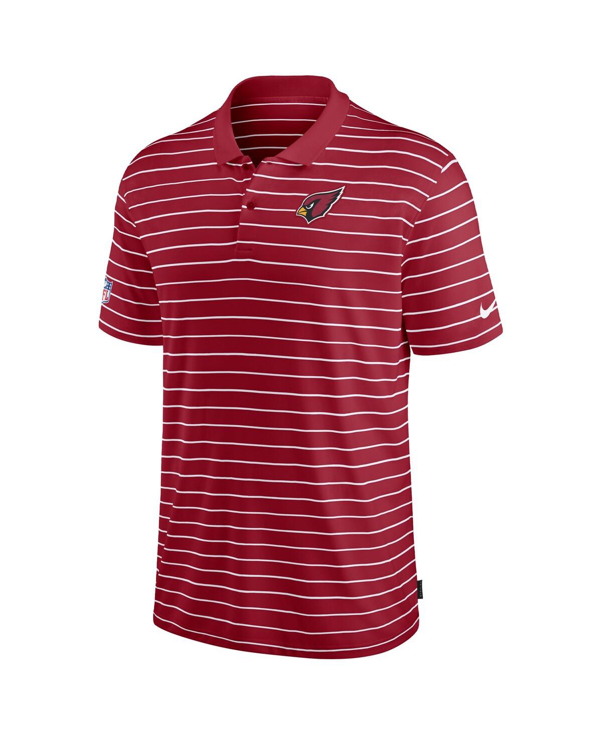 Nike Men'sArizona Cardinals Sideline Lock Up Victory Performance Polo Shirt - Cardinal, Black