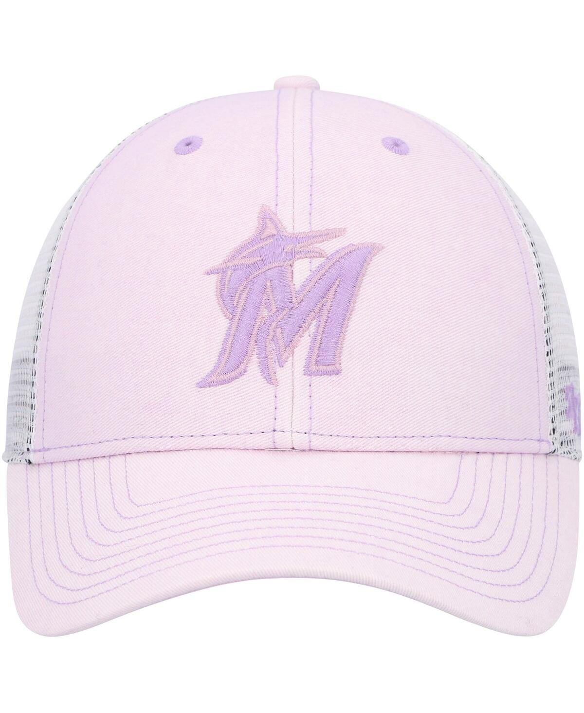 '47 Brand Women'sMiami Marlins Haze Mvp Trucker Snapback Hat - Purple