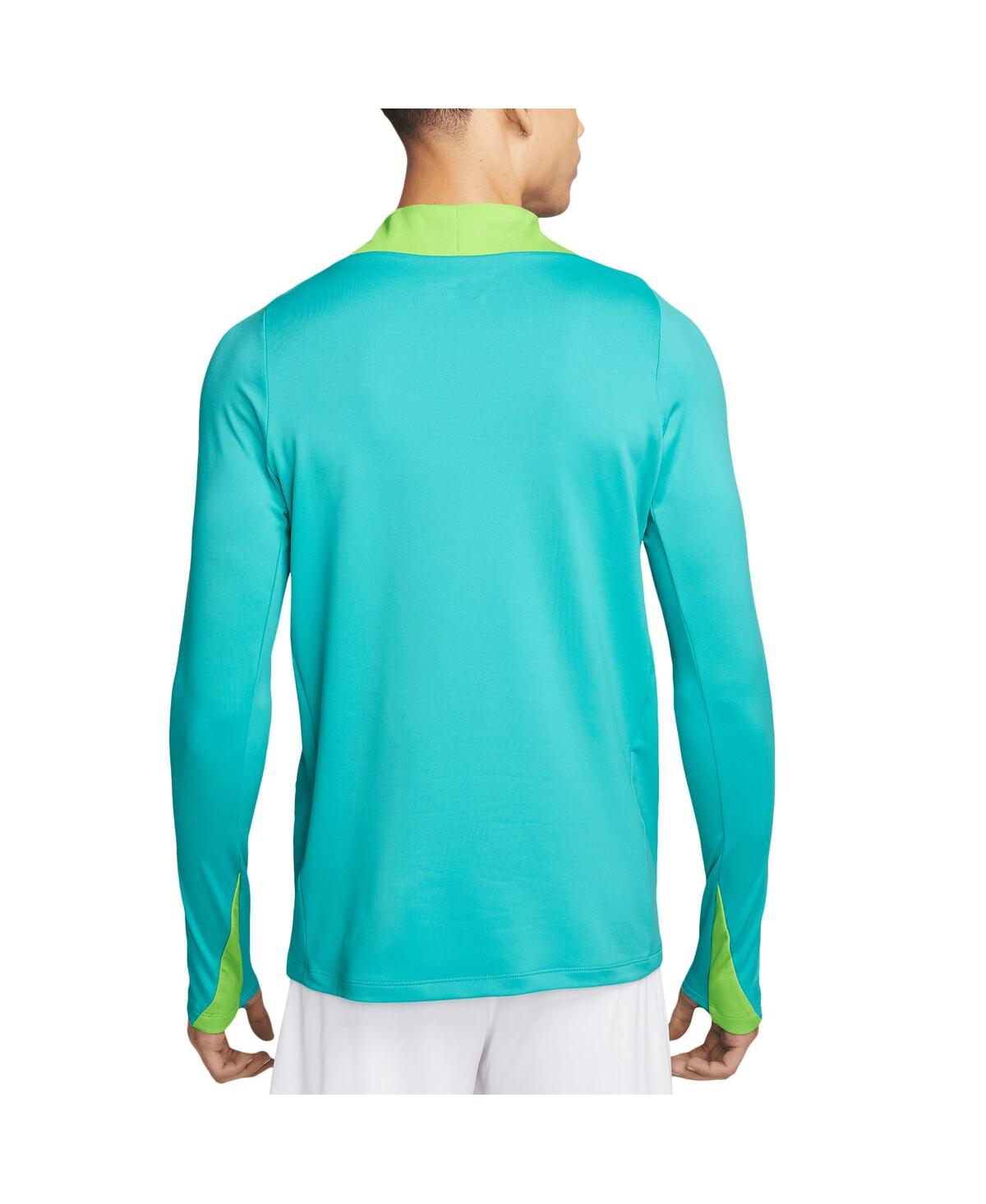 Nike Men's Aqua Brazil National Team 2024 Strike Drill Performance Quarter-zip Pullover Top In Aqua