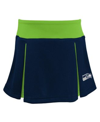 Girls Toddler Navy Seattle Seahawks Spirit Cheer Two-Piece Cheerleader Set with Bloomers