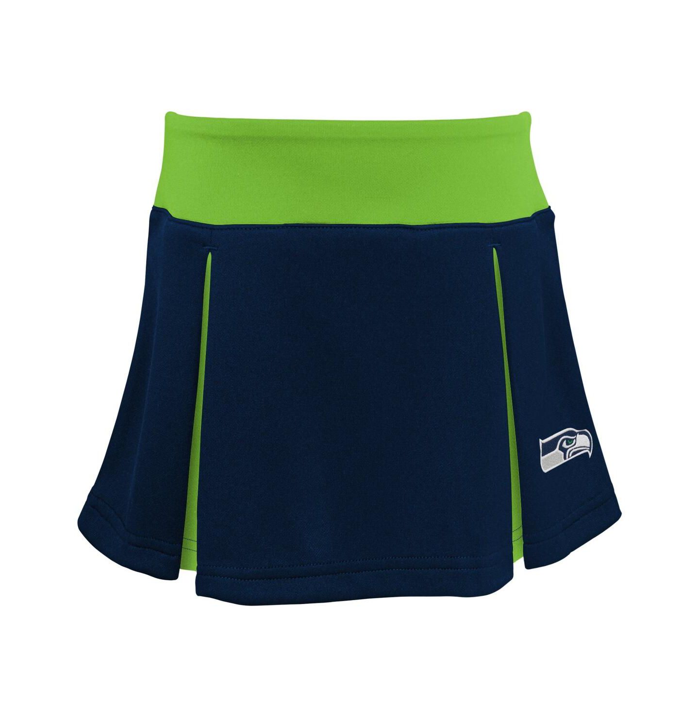 Outerstuff Girls Toddler Navy Seattle Seahawks Spirit Cheer Two-Piece Cheerleader Set with Bloomers — фото 4