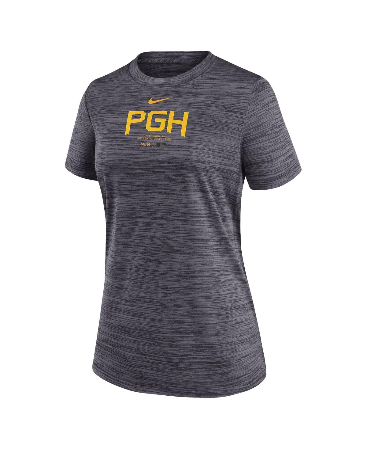 Nike Women'sPittsburgh Pirates City Connect Practice Velocity T-Shirt - Charcoal