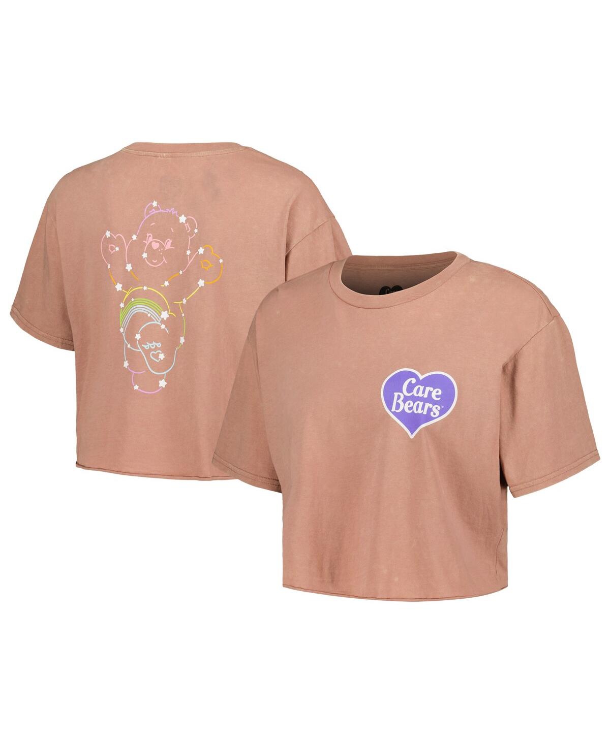Women's Coral Care Bears Cheer Bear Constellation Cropped T-Shirt - Coral