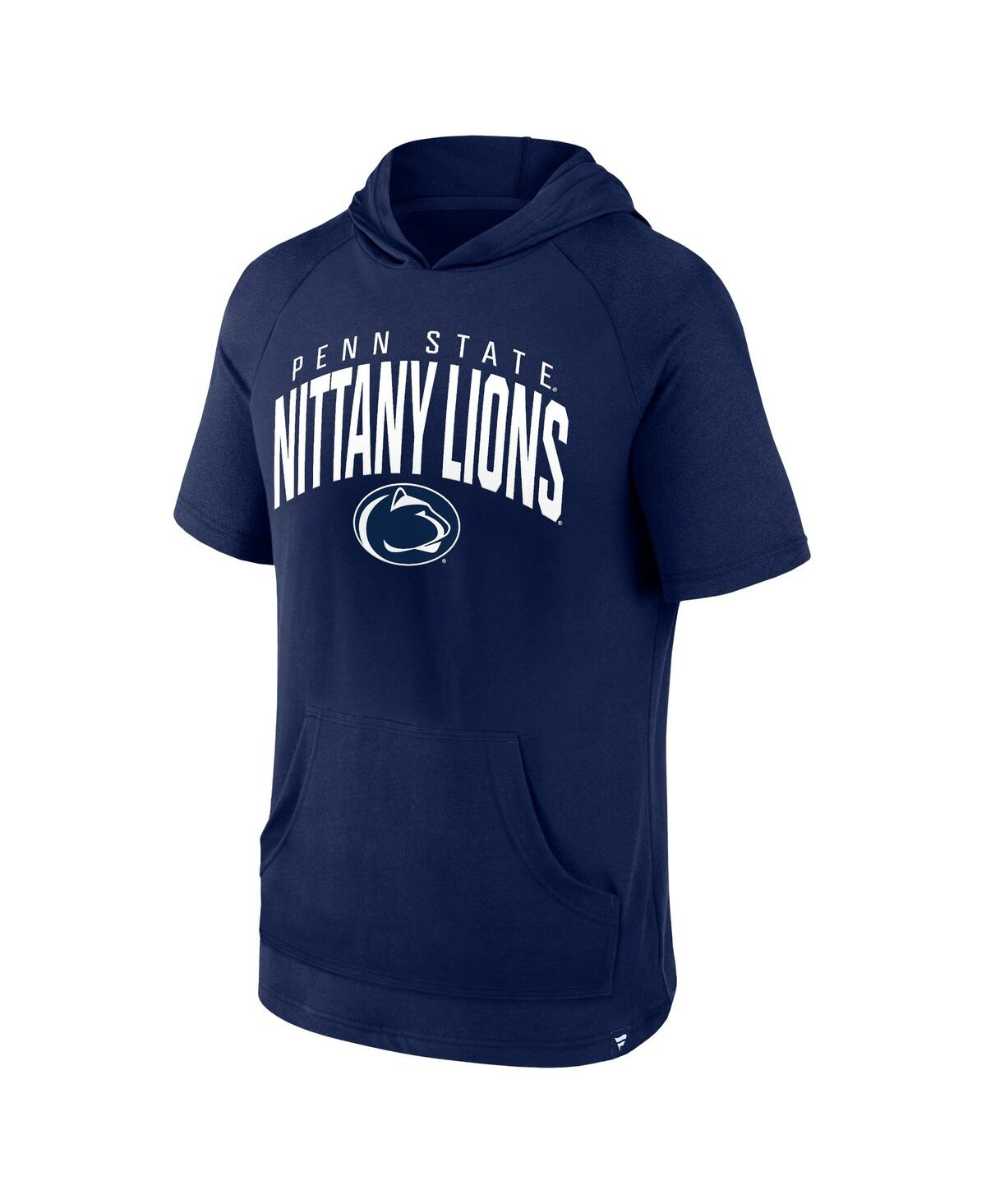 Fanatics Men'sPenn State Nittany Lions Double Arch Raglan Short Sleeve Hoodie T-Shirt - Navy