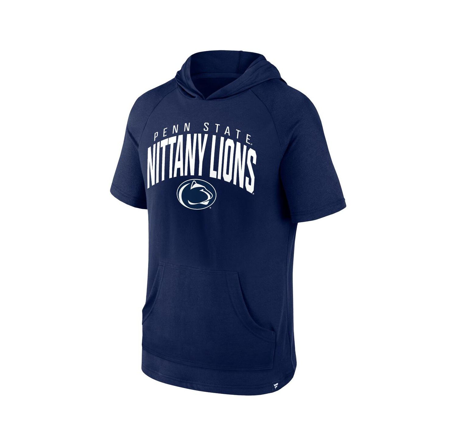 Men's Navy Penn State Nittany Lions Double Arch Raglan Short Sleeve Hoodie T-Shirt