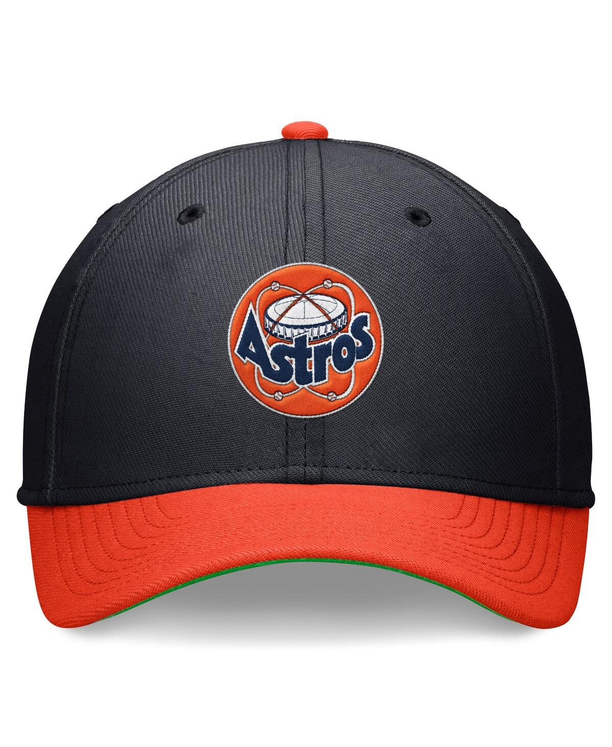 Nike Men'sOrange Houston Astros Cooperstown Collection Rewind SwooshFlex Performance Hat - Navy, Orange