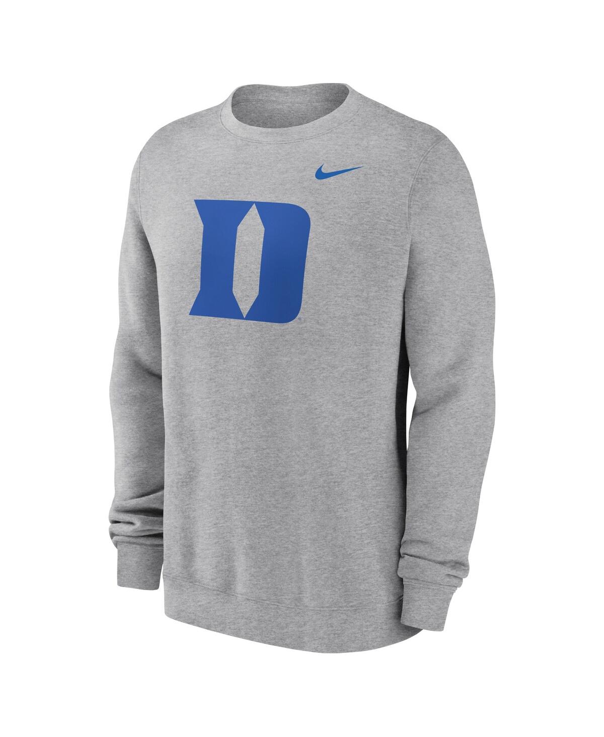 Nike Men'sDuke Blue Devils Primetime Evergreen Fleece Pullover Sweatshirt - Heather Gray