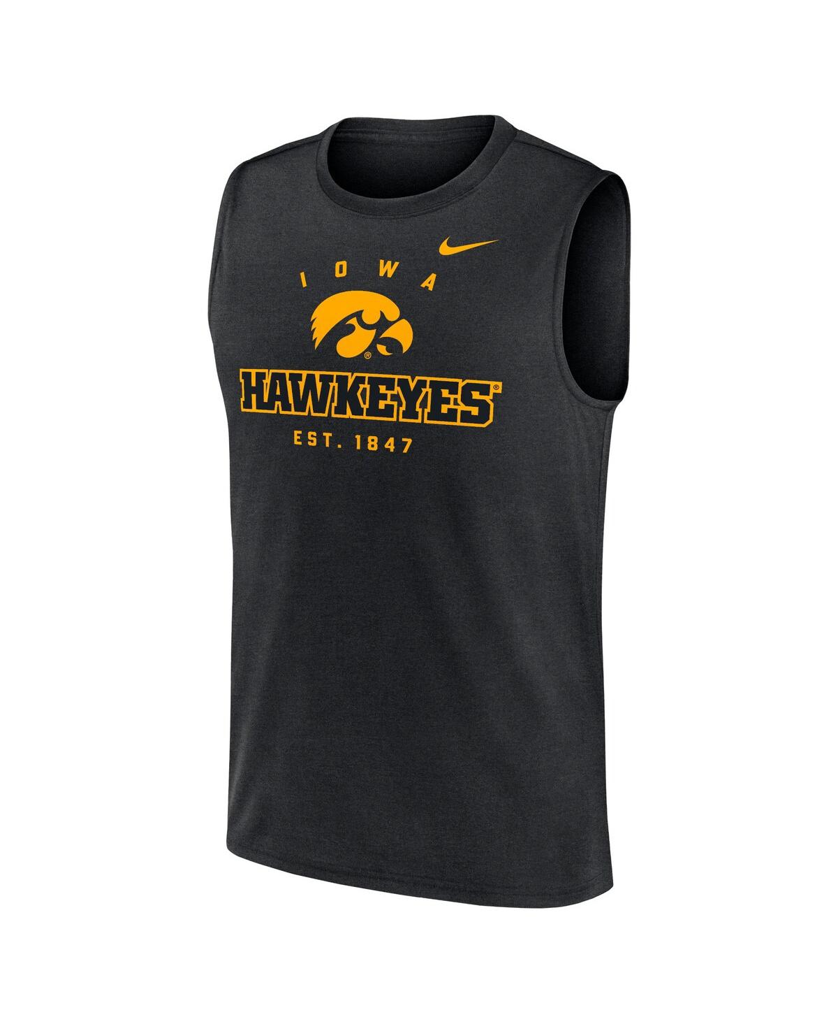 Nike Men's Black Iowa Hawkeyes Primetime Legend Lock Up Performance Muscle Tank Top In Black