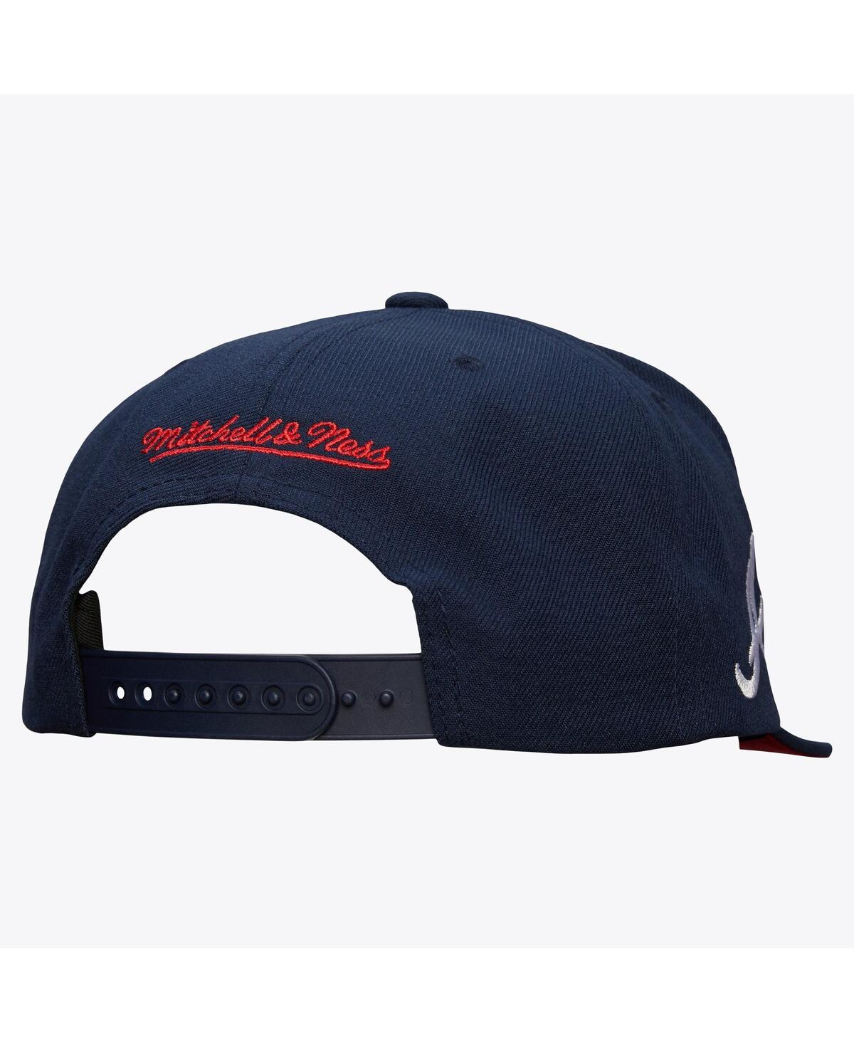 Mitchell & Ness Men's Navy Atlanta Braves Team Tagged Snapback Hat In Navy