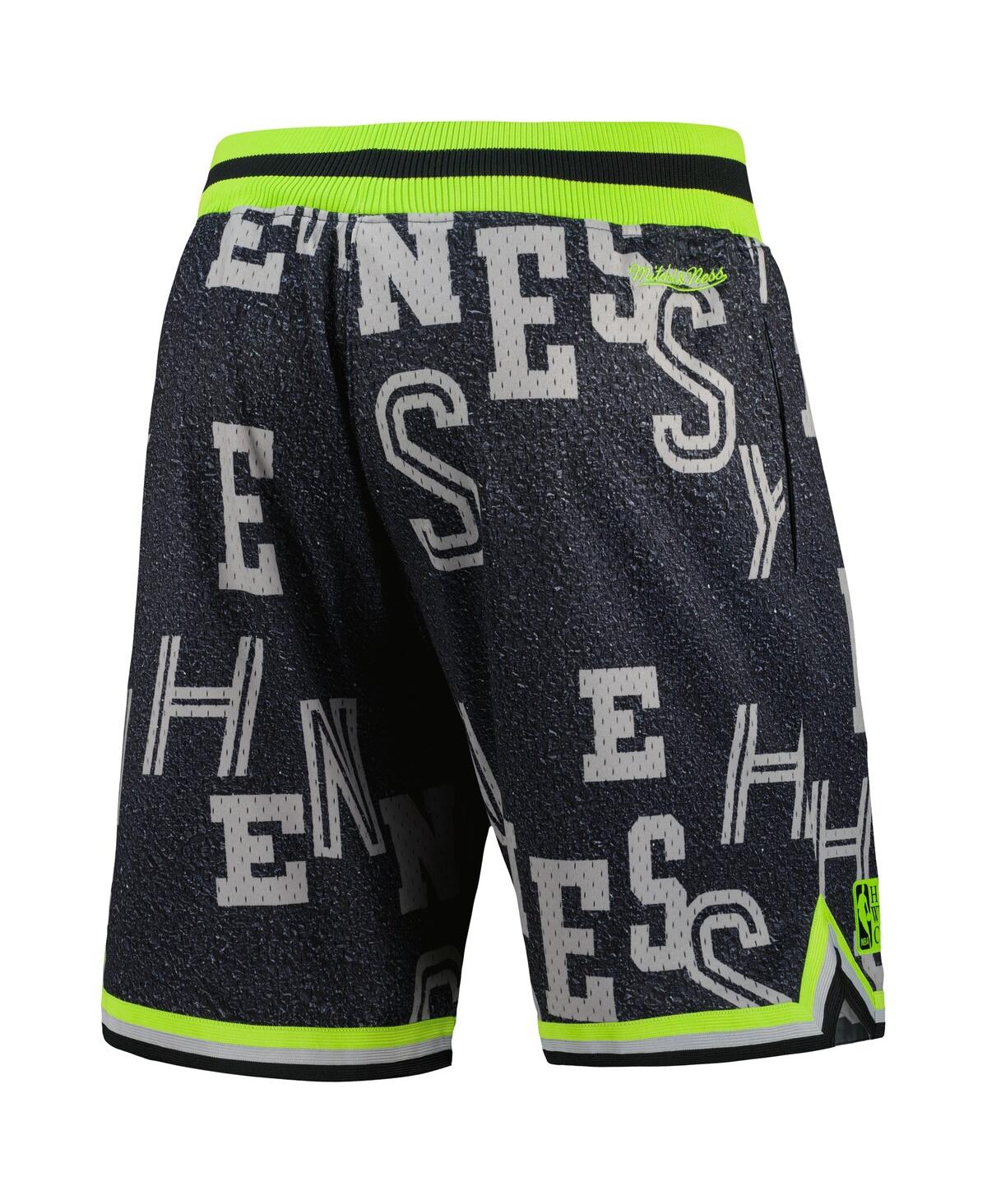Mitchell & Ness Men's Black Nba X Hennessy Neon Concrete Game Day Shorts In Black
