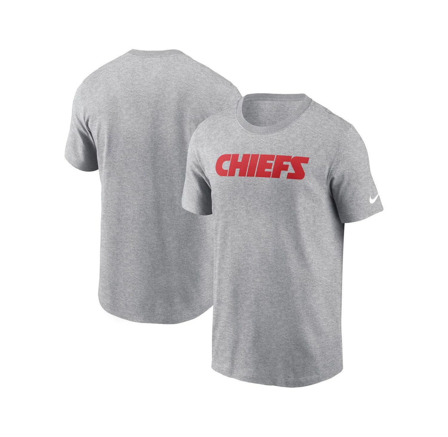 Men's Heather Gray Kansas City Chiefs Primetime Wordmark Essential T-Shirt