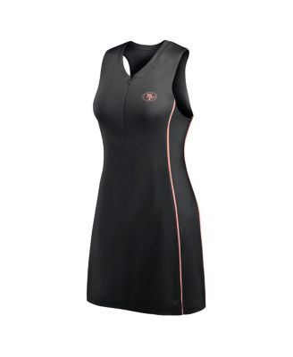 Women's Black San Francisco 49ers Studio Boost Athletic Half-Zip Dress