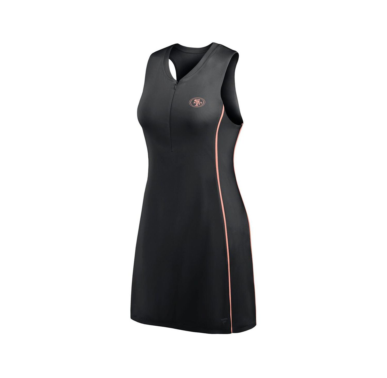 Women's Black San Francisco 49ers Studio Boost Athletic Half-Zip Dress