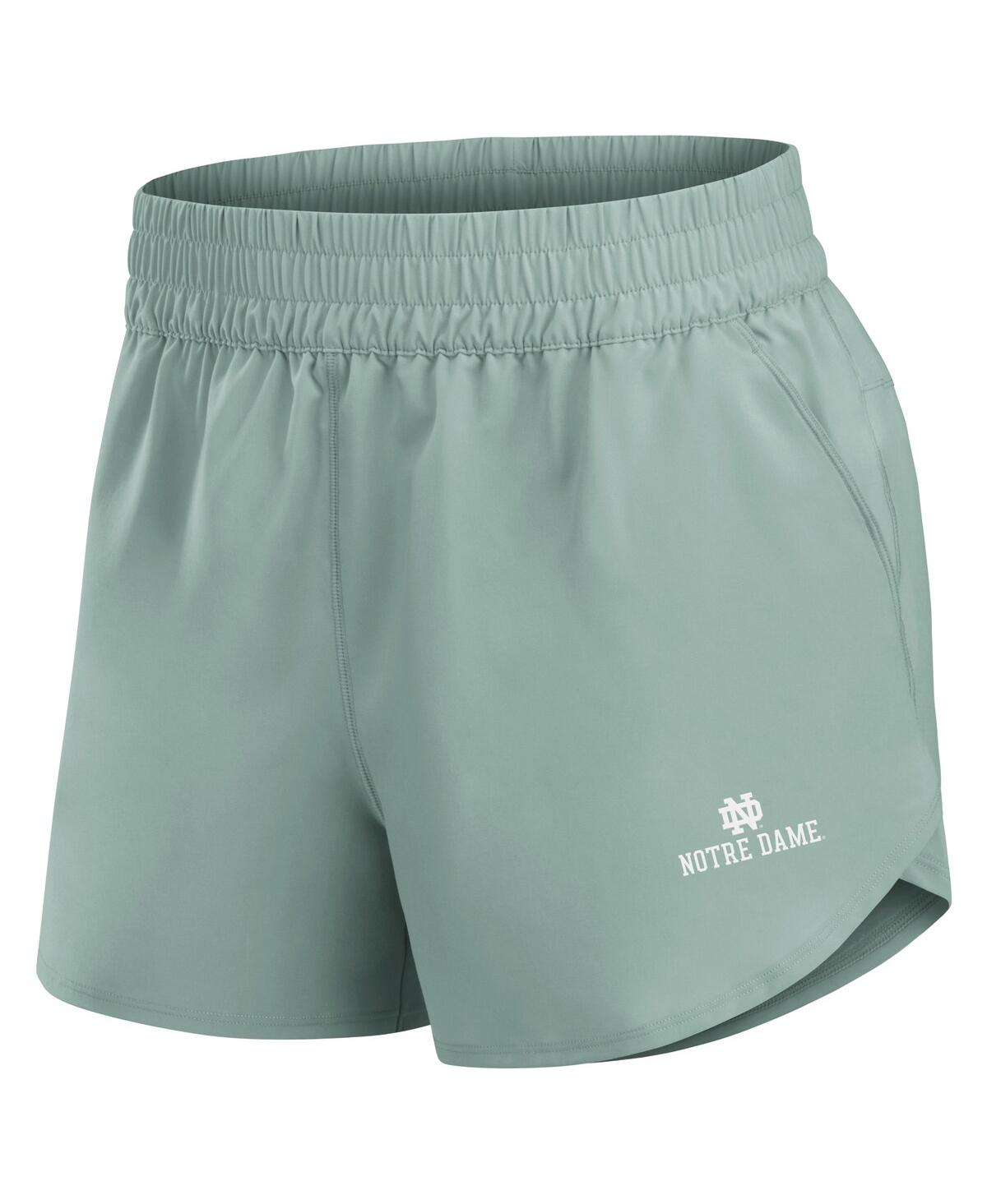 Fanatics Women's Green Notre Dame Fighting Irish Studio Woven Vibe Shorts In Green