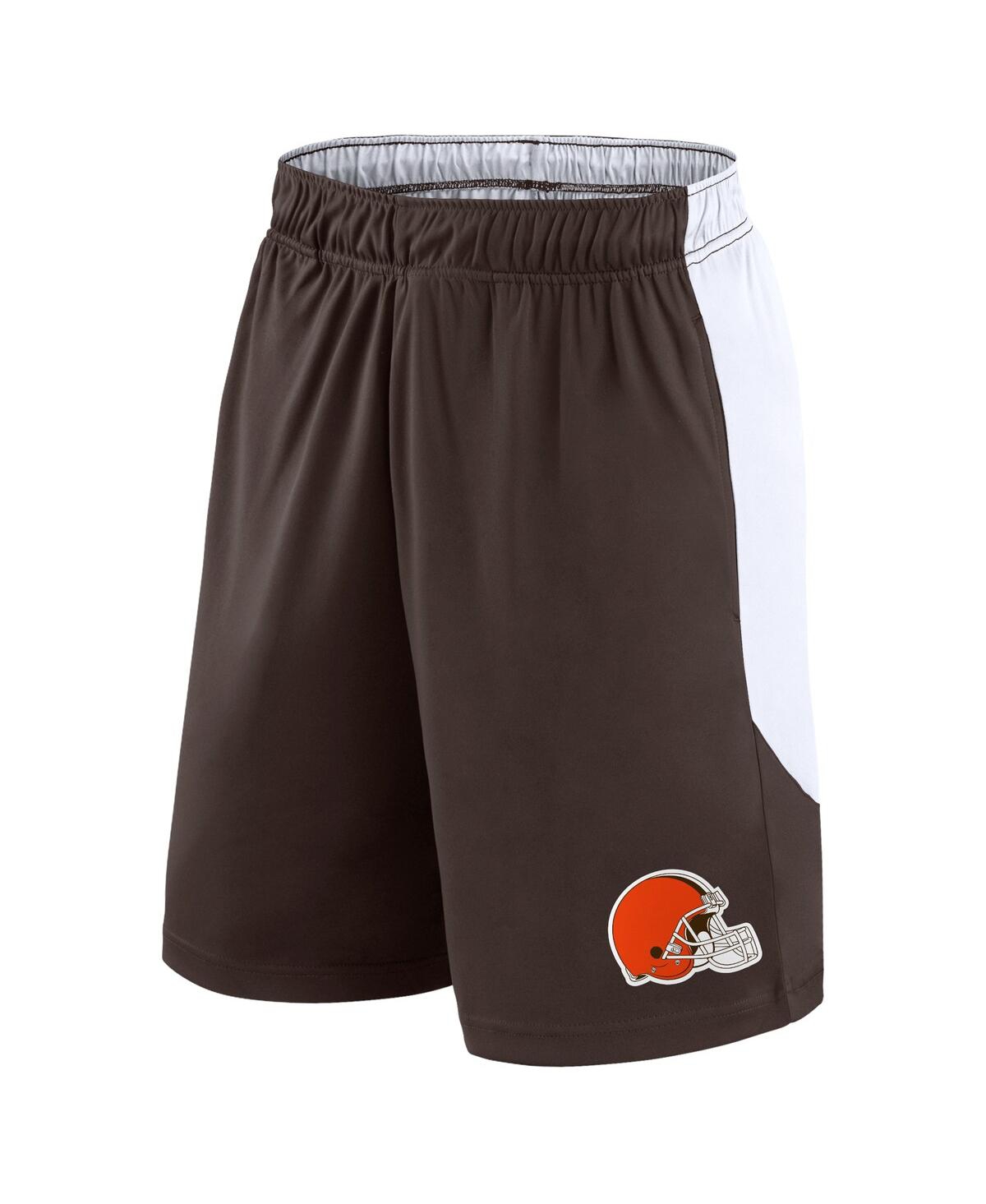 Fanatics Men'sWhite Cleveland Browns Go Hard Shorts - Brown, White